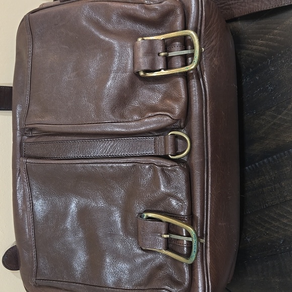 VINTAGE DKNY Brown Leather Messenger Bag!!!! - Picture 4 of 9